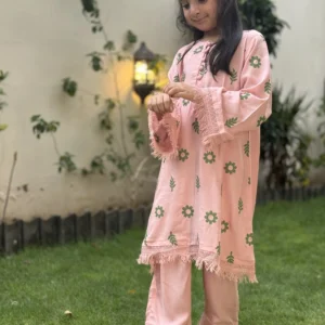 Pink Block Print Suit