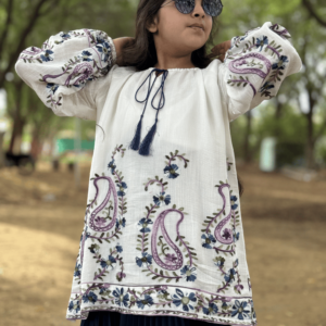 White Blossom Embroidered Top